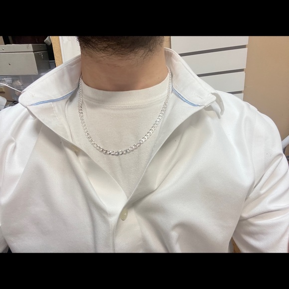 925 sterling silver chain 5mm 20” mens womens unisex - Picture 3 of 8